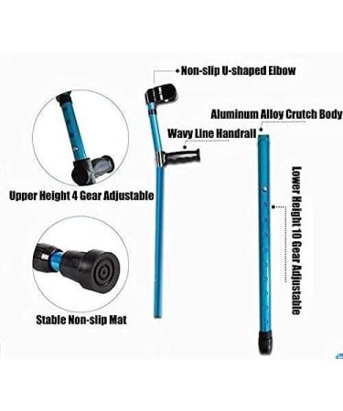 Forearm Crutches Adjustable Adjustable Crutch Aluminum Cane Height Adjustable Forearm Elbow Underarm Crutch Telescopic Blue Folding Walking Stick Lightweight Arm Crutch Journey - Buy Online on GoSupps.com
