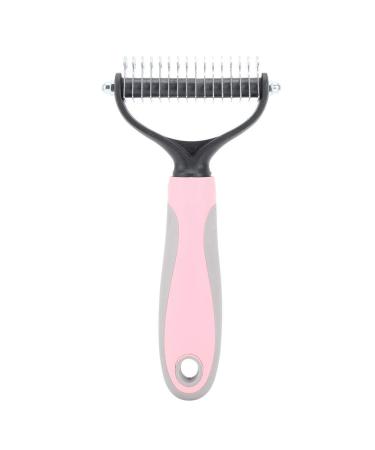 Pet Hair Comb Dog Cat Fur Hair Knot Cutter Rake Pet Grooming Dematting Comb Tool Kit for Removes Loose Undercoat Knots Mats and Tangled Hair(L-Pink) L Pink