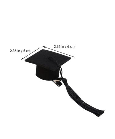 NUOBESTY 2Pcs Graduation Hat Hair Clip Set - Black Doctoral Cap Hairpins for Graduation Accessories - Buy Online on GoSupps.com