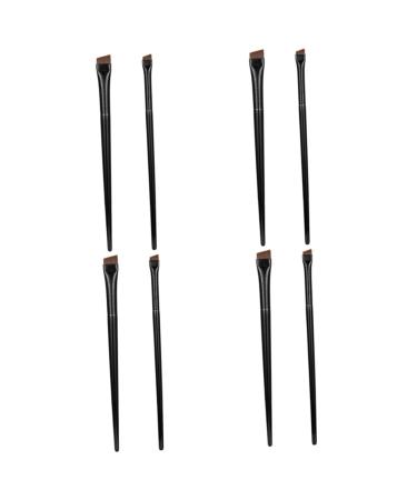 Baluue 12 Sets Eyeliner Brush Makeup Brush Ear Multi-function Eyebrow Brush Wood Black