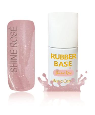 UV/LED Rubber Base Shine Rose Gel Brush Bottle 10 ml Stroking Gel Natural Nail Reinforcement Camouflage / Makeup Gel