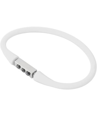 Negative Ion Energy Bracelet - Magnetic Therapy for Health & Blood Circulation | Silicone Sports Bracelet for Men & Women (White) - Buy Online on GoSupps.com