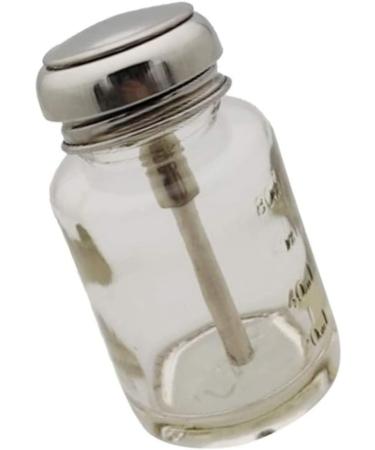 Push Glass Bottle Push Down Pump Alcohol Dispenser Pressed Bottle for Nail Polish Makeup Remover 80ML - Buy Online on GoSupps.com