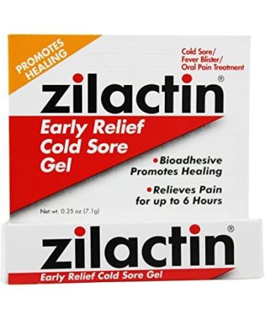Zilactin Cold Sore Gel Medicated Gel and Zilactin B Long Lasting Mouth Sore Gel - 0.25 Oz (2 Pack)