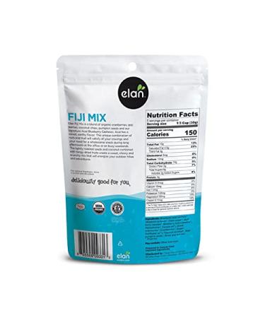 Elan Fiji Mix Organic Snack Trail Mix - 4.8 oz - Cranberries, Goji Berries, Aai Blueberry, Cashews, Coconut Chips, Pumpkin Seeds - Vegan, GMO-Free, Vegetarian, Gluten-Free - 4.8 Ounce Brown (Pack of 1) - Buy Online on GoSupps.com