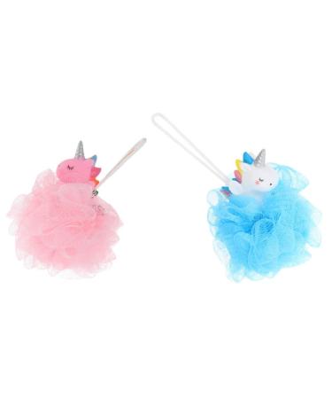 Healifty 2pcs Unicorn Bath Ball Body Wash for Men Bath Scrubber Kids Bath Sponge Loofah Sponge Exfoliating Shower Spong Bath Sponges for Shower Unicorns Bath Mesh Shower Balls Net Scrubber