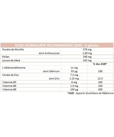 PROPOLIA - Hair & Nails - Fortification & Growth - Dietary supplement - Pollen Brewer's yeast Blueberry - Vitamins B5/B6/B8 & Zinc - Made in France - 90 capsules - 1 month cure - Buy Online on GoSupps.com