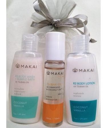 Gift/ Mini set Coconut Vanilla Lotion Tsubaki Bodywash 1 oz in Organza Bag