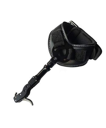 JIANZD Compound Bow Release Aid Leather Wristband Hunting Bow Accessories Archery Arrow Black Style 02