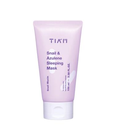 TIAM Snail & Azulene Sleeping Mask 92% Snail Mucin Cream For Dry Sensitive Skin Repair Damaged Skin Not Tested on Animals (100ml / 3.38Fl Oz)