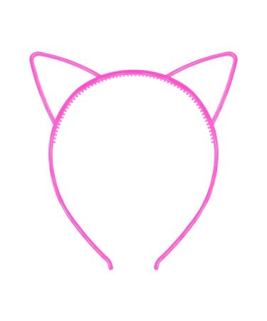 hgnxa Fluorescent Ear Shape Headband for Women Fashion Luminous Hair Hoop Carnivals Party Hairband for Woman Cosplay Rose red