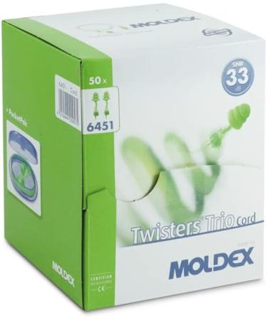 Moldex 6451 Twisters Earplugs with Cord - SNR 33dB (50 Pairs) - Buy Online on GoSupps.com