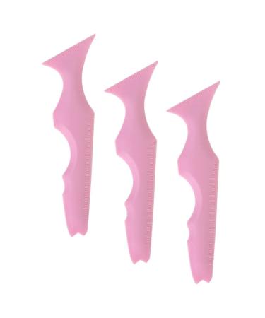 NOLITOY 3pcs Silicone Beauty Ruler Silicone Mascara Applicator Eyeliner Ruler Silicone Imprint Aluminum Foil 15X4.15CM Pink-2