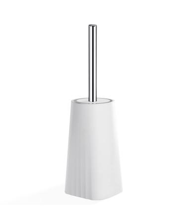 Toilet Brush, Compact Size Toilet Bowl Brush and Holder with Stainless Steel Handle, Small Size Plastic Holder Space Saving for Storage,Easy to Hide, Drip-Proof, Easy to Assemble, Deep Cleaning