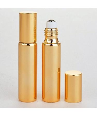 WOIWO 3 PCS Glass Roller Bottles for Essential Oils - Refillable Perfume Bottles with Metal Roller Balls (Gold) - International Shipping Available - Buy Online on GoSupps.com