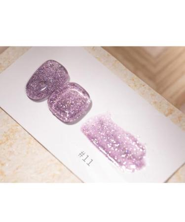 Jelly Diamond Gel Nail Polish Semi Permanent Holographic Sequins Soak Off UV Gel DIY Nail Varnishes - (Color: 11)