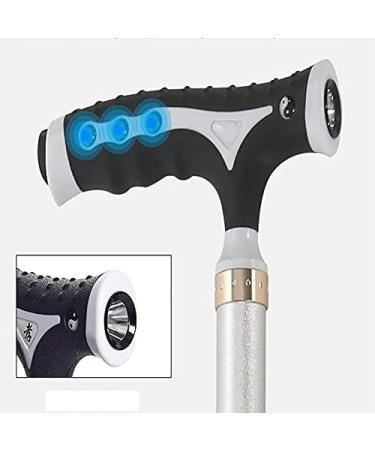 Adjustable Crutches Cane Seat Stool Retractable Lightweight Walking Stick with LED Light for Elderly Outdoor Travel Rest Stool Folding Chair Blue Crutches powerfully - Buy Online on GoSupps.com