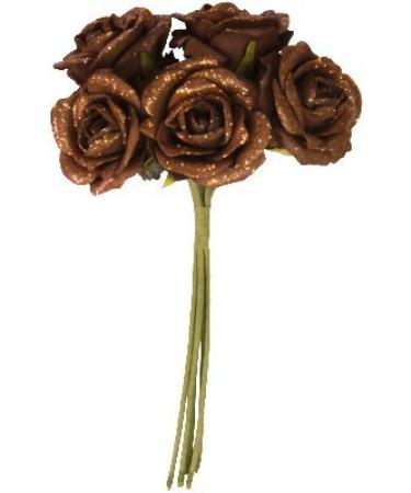 Santex Chaleyer & Canet - Bouquet of 5 glittery roses - chocolate