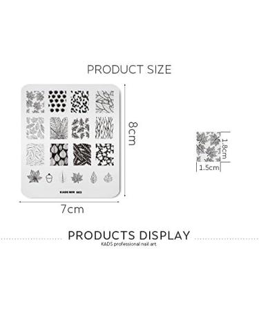 KADS Nail Art Stamping Plate - Plant Leaf Shape Pattern for Stunning Nail Designs | International Shipping Available - Buy Online on GoSupps.com