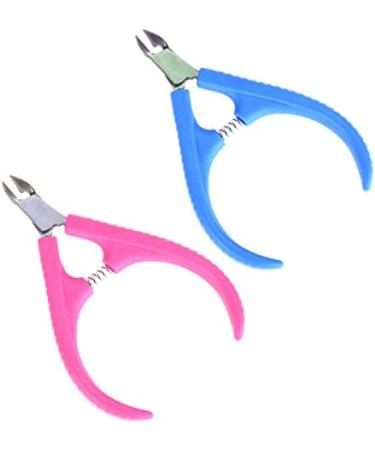 Stainless Steel 1/2 Jaw Spring ABS Handle Cuticle Nipper Hangnail Clipper for Nail Art Manicure Pedicure---Random Color - Buy Online on GoSupps.com