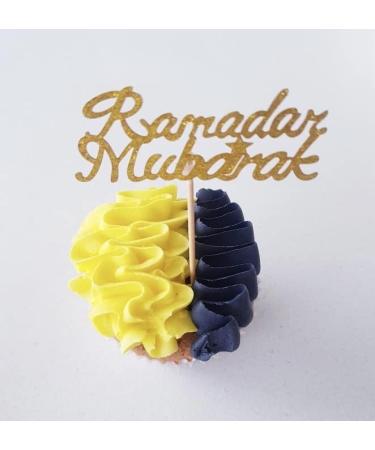 10 Gold Ramadan Mubarak Cupcake Toppers Ramadan Cake Toppers Ramadan Cupcake Charms Ramadan Crafts Gift Wrapping Ramadan Cake Decorations.