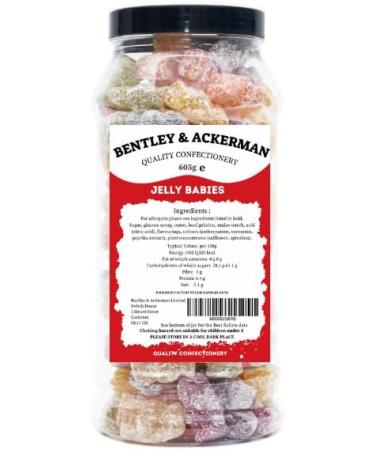 Jelly Babies - (605g) Original Jelly Babies in a Gift Jar by Bentley & Ackerman's Sweet Shop. - Buy Online on GoSupps.com