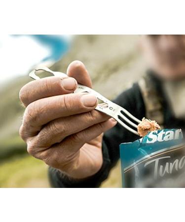 Outdoor Edge ChowPal - 7-in-1 Mealtime Multitool with Knife, Fork, Spoon, Bottle Opener, Can Opener, Wrench, Screwdriver - Stainless Steel Construction in Nylon Pouch - Buy Online on GoSupps.com