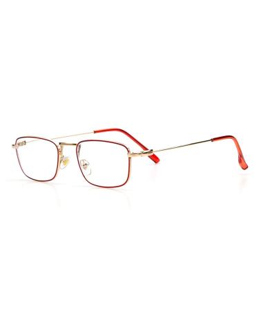 Zukky anti-blue light reading glasses for women men metal blue light blocked readers the UV glasses block AM19 (color: red+gold size: 2x)