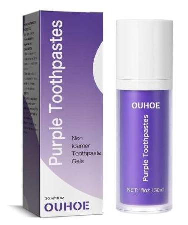 Color corrector purple toothpaste purple toothpaste for tooth whitening purple toothpaste purple tooth lighting foam Rapidly removed for years of spots for tooth whitening (1PC)