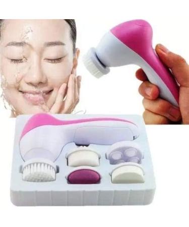 5 in 1 Portable Electric Facial Massager for Acne, Blackheads & Dead Skin - Facial Cleansing and Massaging Brushes - Pore Cleaner with Brush Heads - Buy Online on GoSupps.com
