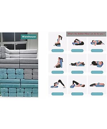NGT Rectangular Yoga Bolster Pillow for Meditation and Support - Washable Suede Pillowcase - Blue - Buy Online on GoSupps.com