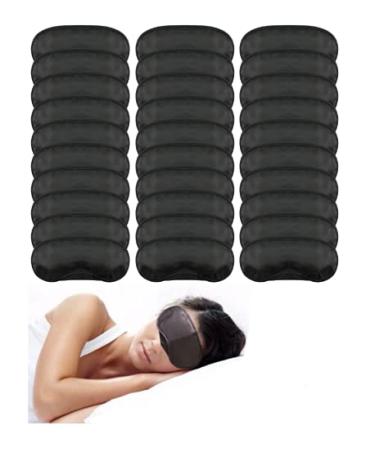 PorsMing Sleep Eye Mask Blindfold with Nose Pad and Elastic Strap 4 Layers Black Pack of 30 Black 30 Pack