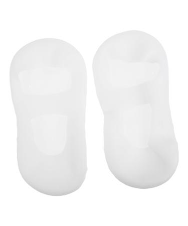FRCOLOR 1 Pair Silicone Heel Protector Silicone Moisturizing Socks Silicone Boat Sock Spa Gel Socks Silicone Socks Beach Sock Tendon Socks Dance Socks Sole of Foot Men and Women White
