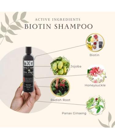 Biotin X Treme Hair Growth Bundle: Natural Shampoo (8 oz) & Hair Restoration Spray DHT Blocker Follicle Stimulator Color-Safe Sulfate-Free Paraben-Free for Thinning Hair & Hair Loss Shampoo + Spray - Buy Online on GoSupps.com