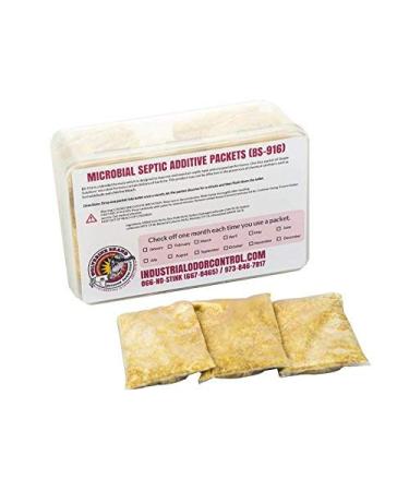 BS916 Microbial Septic Treatment Easy Flush Live Bacteria Packets 1 Year Supply. Made in U.S.A