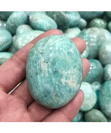 80g-120g Polished Natural Amazonite Tumbled Stones Crystal Palm Stone 1pc Chakra Reiki Balancing