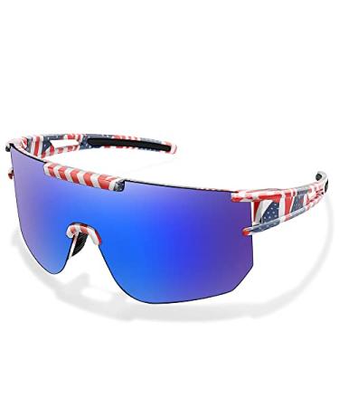 Sports Polarized Sunglasses for Youth Men and Women, P-V Style UV 400 Cycling Glasses for Baseball Fishing Running Driving National Flag-05
