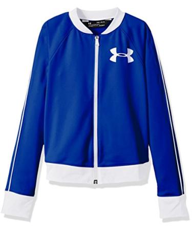 Under Armor Girls' Track Jacket Small Lapis Blue (984)/White