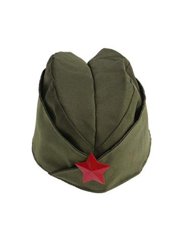 Toyvian Army Garrison Cap Canvas Sailor Dance Boat Cap Russian Military Star Side Cap for Party Cosplay Performance Red Picture 2