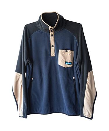 KAVU Teannaway Men's Fleece Pullover Sweater Marine Walker Large