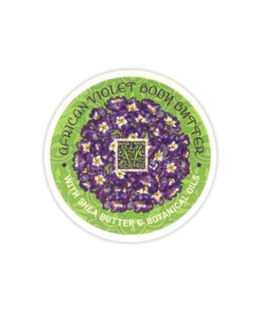 Greenwich Bay Trading Company Botanic Body Butter with Shea Butter and Cocoa Butter 8oz Tub (African Violet)