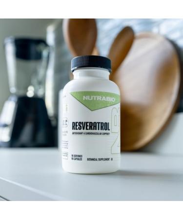 NutraBio 98% Pure Resveratrol Supplement 500mg - Standardized to 490mg Trans Resveratrol Supplement Heart Health and Antioxidant Defense-90 Capsules- 90 Servings - Buy Online on GoSupps.com