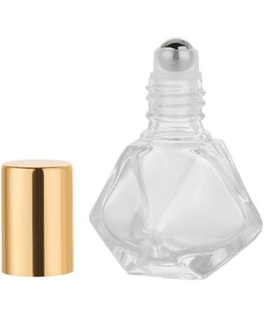 Upstore 6 Pack 8ml Glass Roll-On Bottles with Stainless Steel Roller Balls - Polygonal Cosmetic Containers for Essential Oils Perfumes & Aromatherapy (Silver Cap) - Buy Online on GoSupps.com