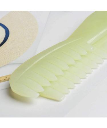 Handmade Jade Gua Sha Massage Comb - Antistatic Therapy Tool for Scalp & Body Massage (5.5 inches) | Relaxing Slimming Hair & Beard Care - Buy Online on GoSupps.com