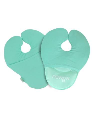 NEWGO Breast Therapy Packs 2 Pack Breast Ice Packs Hot Cold Therapy Gel Cold Pack with Soft Cover for Breastfeeding, Swelling, Post Breast Surgery Pain Relief, Mastitis & Plugged Ducts (Green) Green-nylon