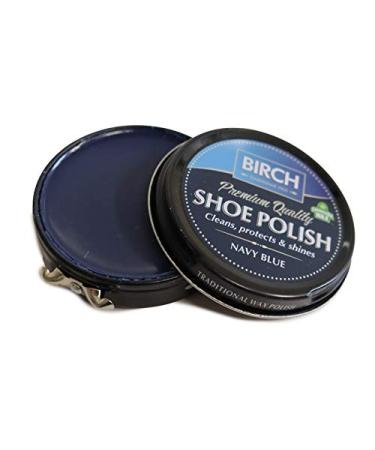Charles Birch Premium Quality Shoe Polish 50ml High Pigment Cleans Protects Shines inc Carnauba Wax Lever Open Tin (Navy Blue)