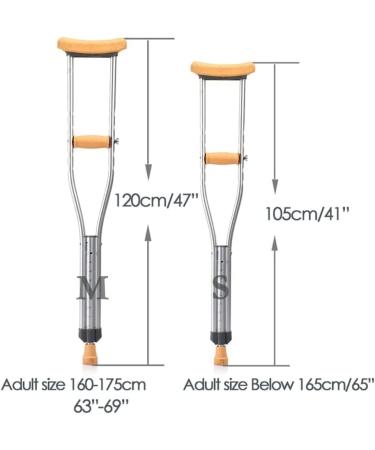 2pcs Underarm Crutches for Adults Aluminum Height Adjustable Armpit Crutches Men Women's Crutches Non-Slip Handy Cane Independence Medium - Buy Online on GoSupps.com
