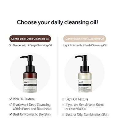 Dear Klairs Gentle Black Fresh Cleansing Oil 150ml | Best Makeup Remover & Natural Cleanser - Buy Online on GoSupps.com