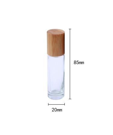 ConStore 5pcs Clear Glass Roller Bottles 10ml - Refillable Essential Oil Bottles with Bamboo Lid & Stainless Steel Rollers - Buy Online on GoSupps.com