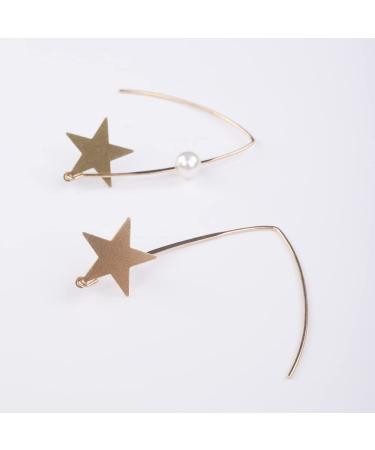 JWICOS Star Girl Headband Earrings Set - Gold Princess Wedding Hair Accessories for Women - Handmade Bridal Barrette with Dainty Bead Star Drop Design - Buy Online on GoSupps.com